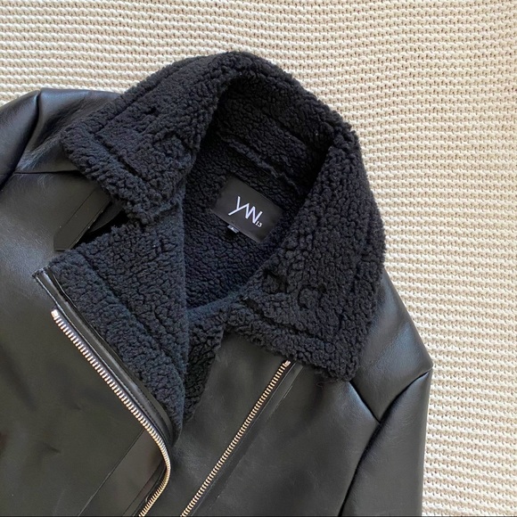 YAN13 Men’s Shearling Lined Bomber Jacket - Picture 1 of 10